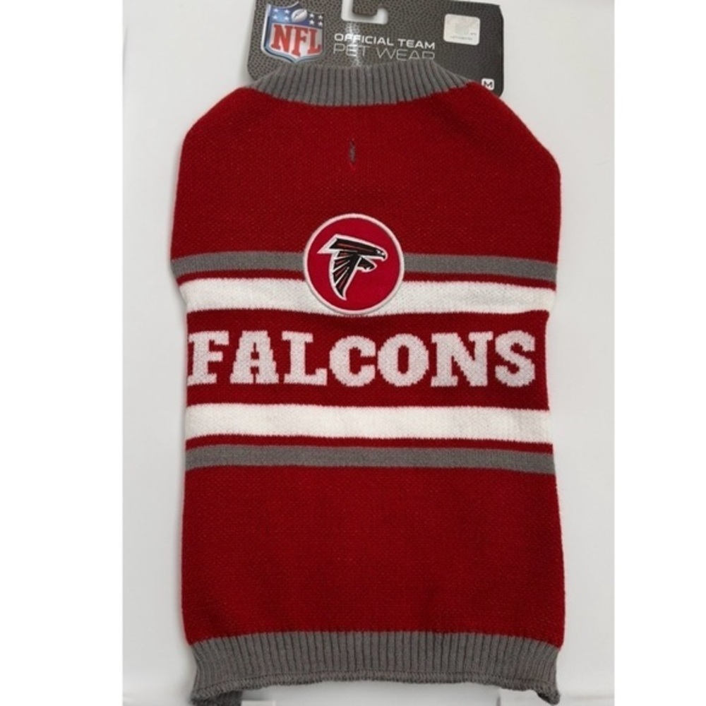NFL nwt Falcons size Medium Red and Gray Pet Dog Cat Sweater